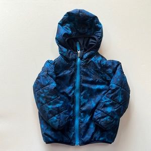 The North Face Boys Blue Reversible Winter Coat Jacket Size 3T.